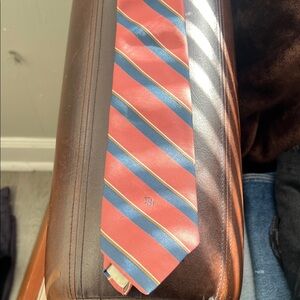 Dior Red and Blue Striped Tie